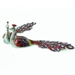 Peacock Enamel Painted Pepper & Salt Shaker - Image 4