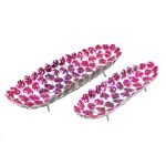 Orchid Enamel Painted Tray (Long Shape)