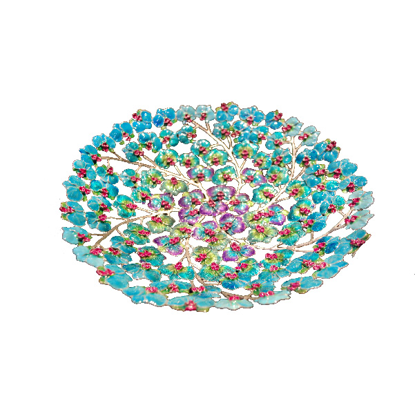 tray.orch.3-02 Orchid Enamel Painted Tray (Round Shape) - Image 1